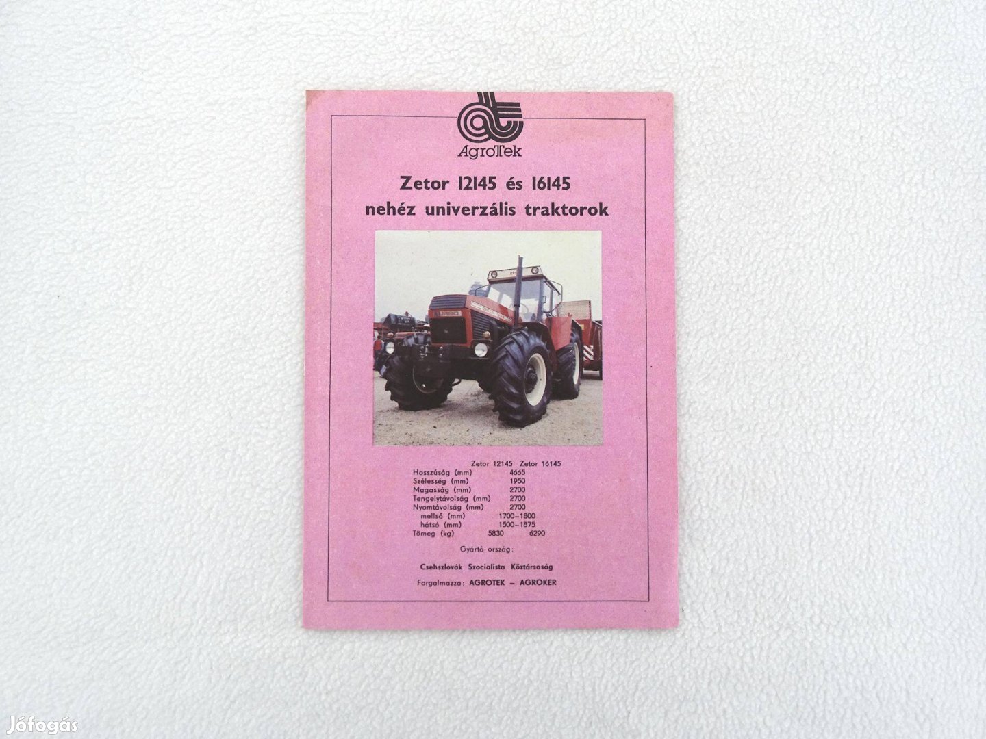 Zetor 12145 és 16145 traktor prospektus