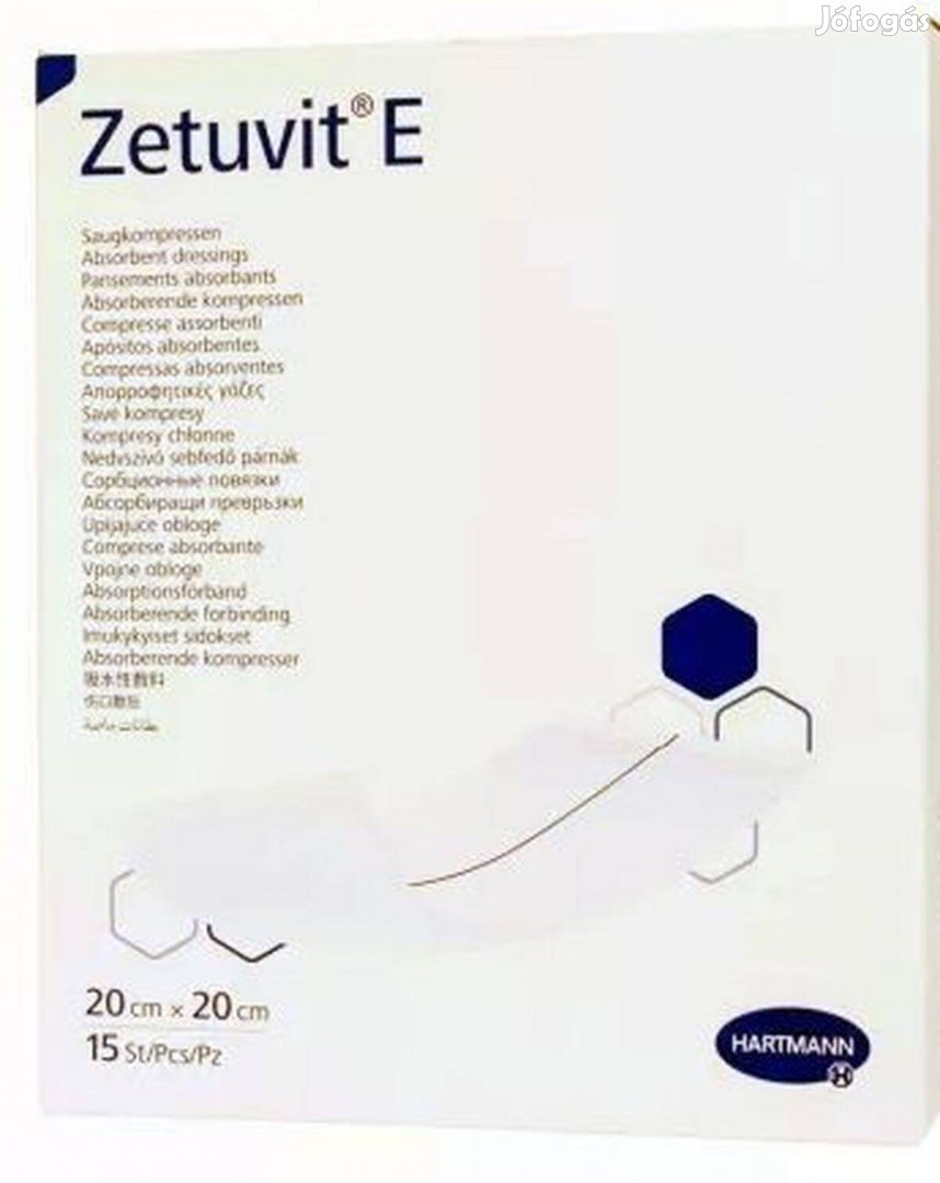 Zetuvit E 20x20 és 20x40 cm bontatlan kötszerek 70 %-os áron eladók