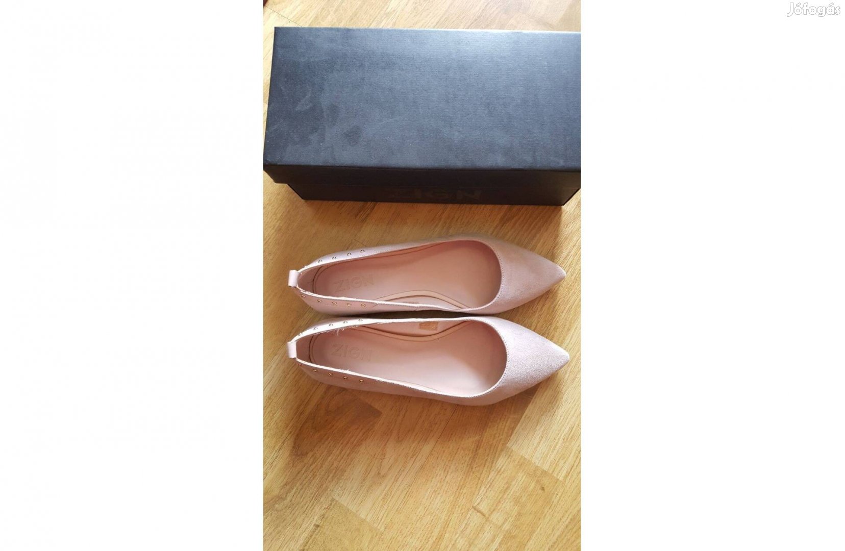 Zign bőrcipő / balerina / 39 / új, nem használt / púder, nude