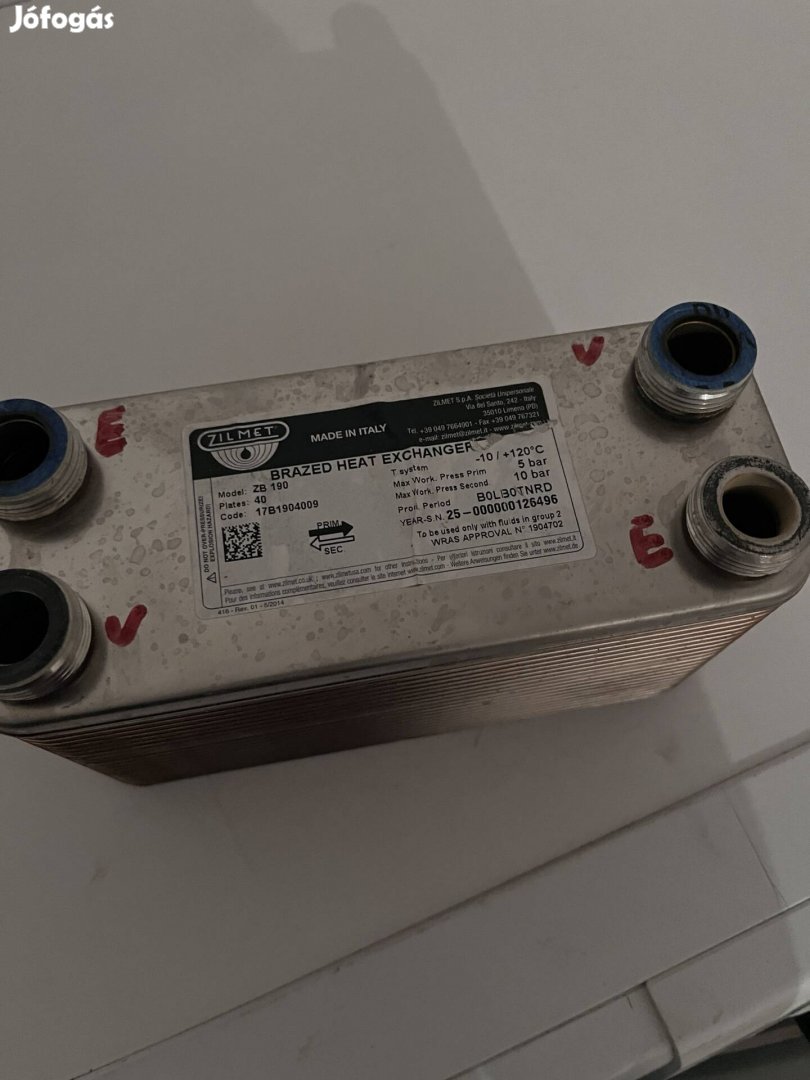 Zilmet ZB-190 40 kW hőcserélő eladó