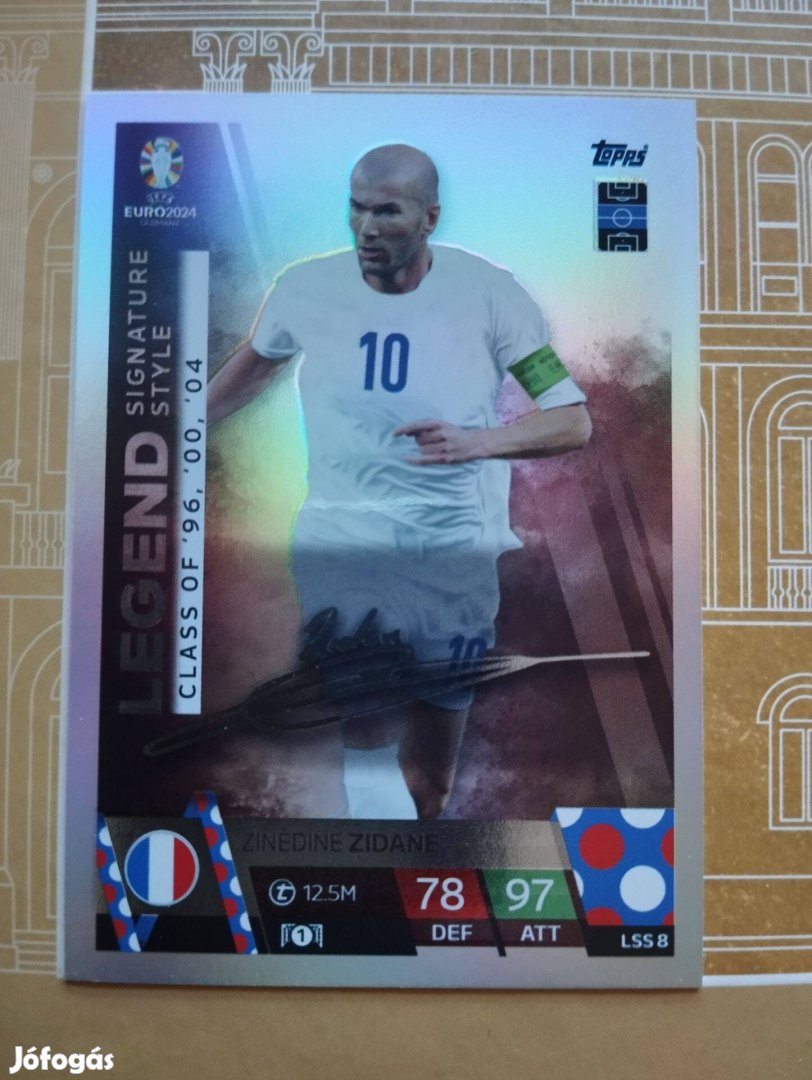 Zinedine Zidane Franciaország Legend Signature Style Euro 2024 kártya