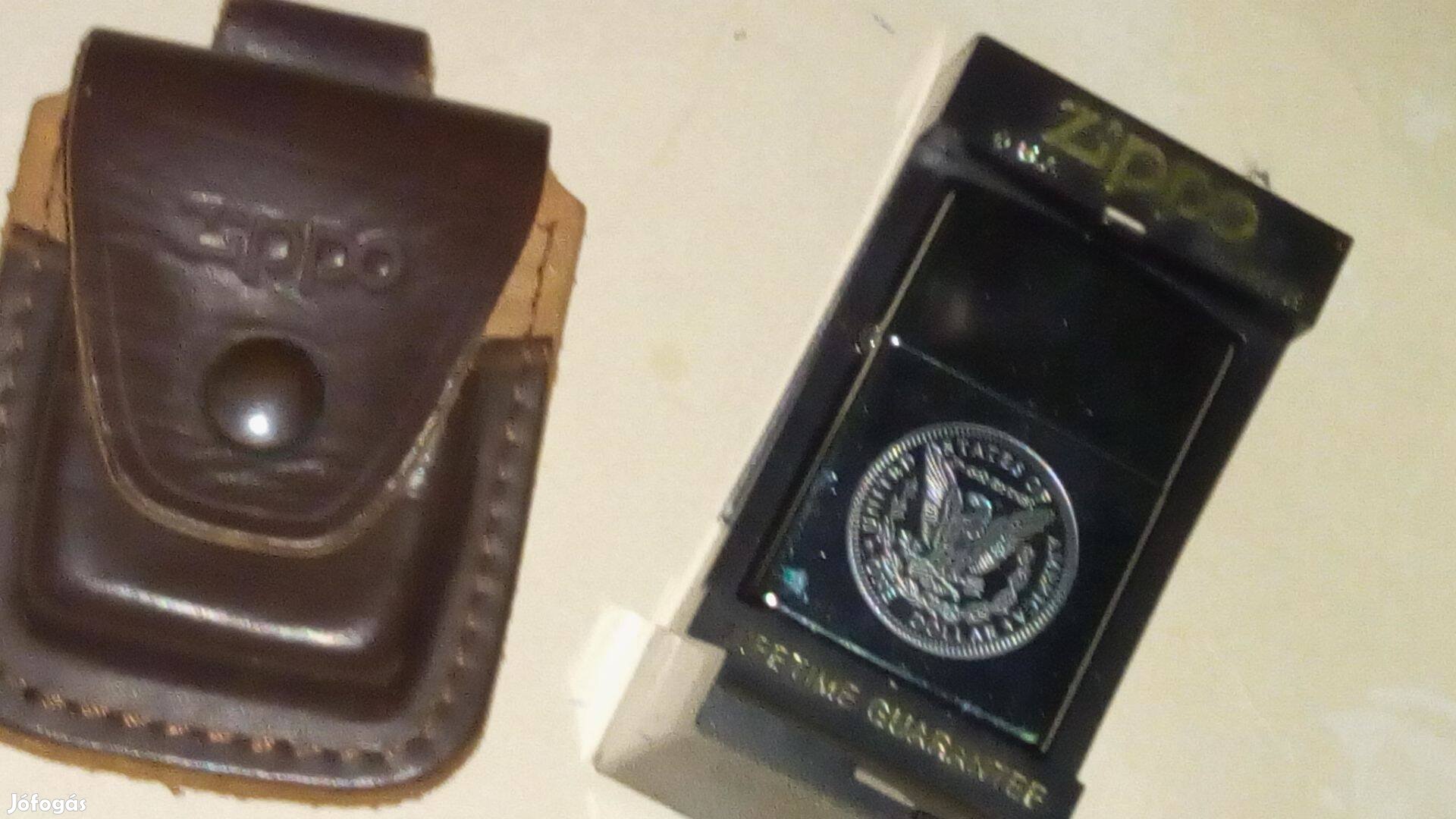 Zippo öngyújtó bőrtokkal