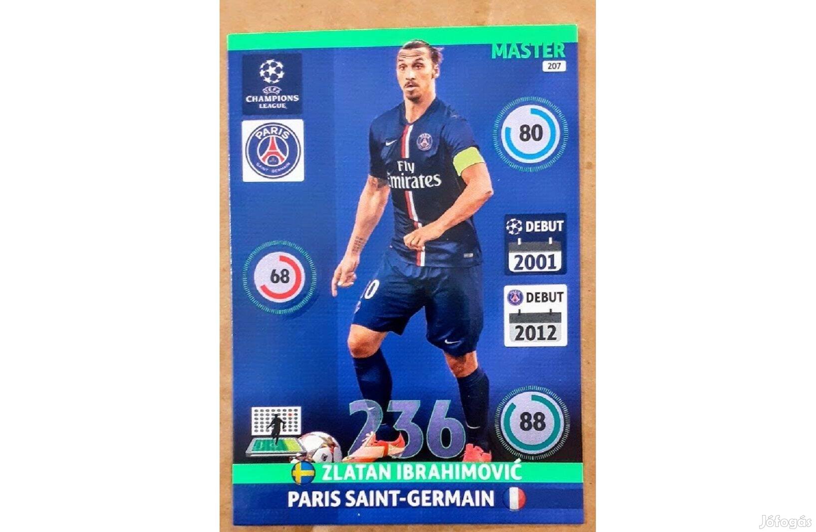 Zlatan Ibrahimovic Paris Saint-Germain Master focis kártya Panini 2015