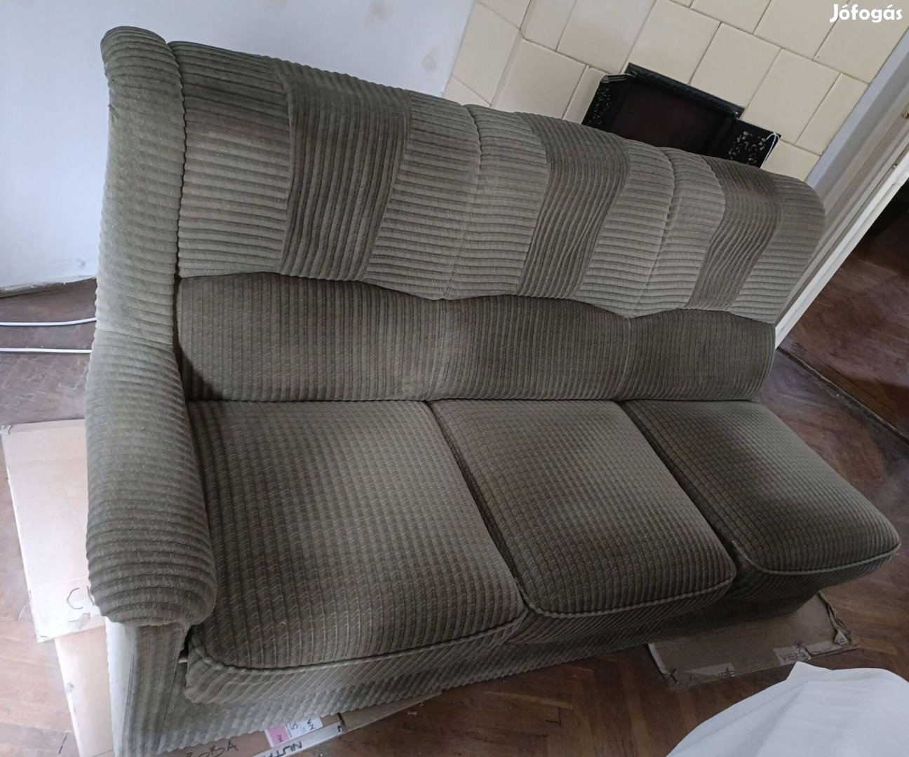 Zöld L alakú sarokkanapé szet