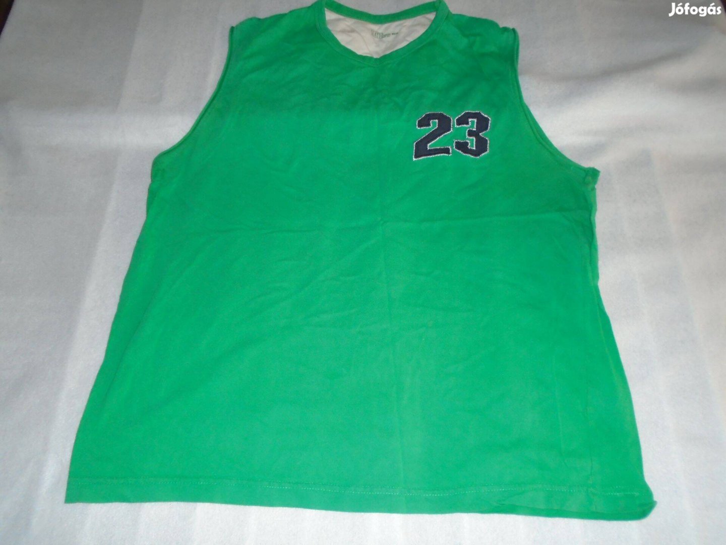 Zöld L méretű pamut ujjatlan póló (méret L)