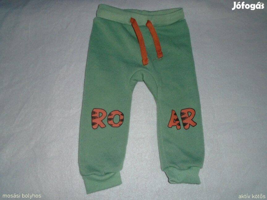 Zöld aktív kötős jogger nadrág 12-18 hó méret 86