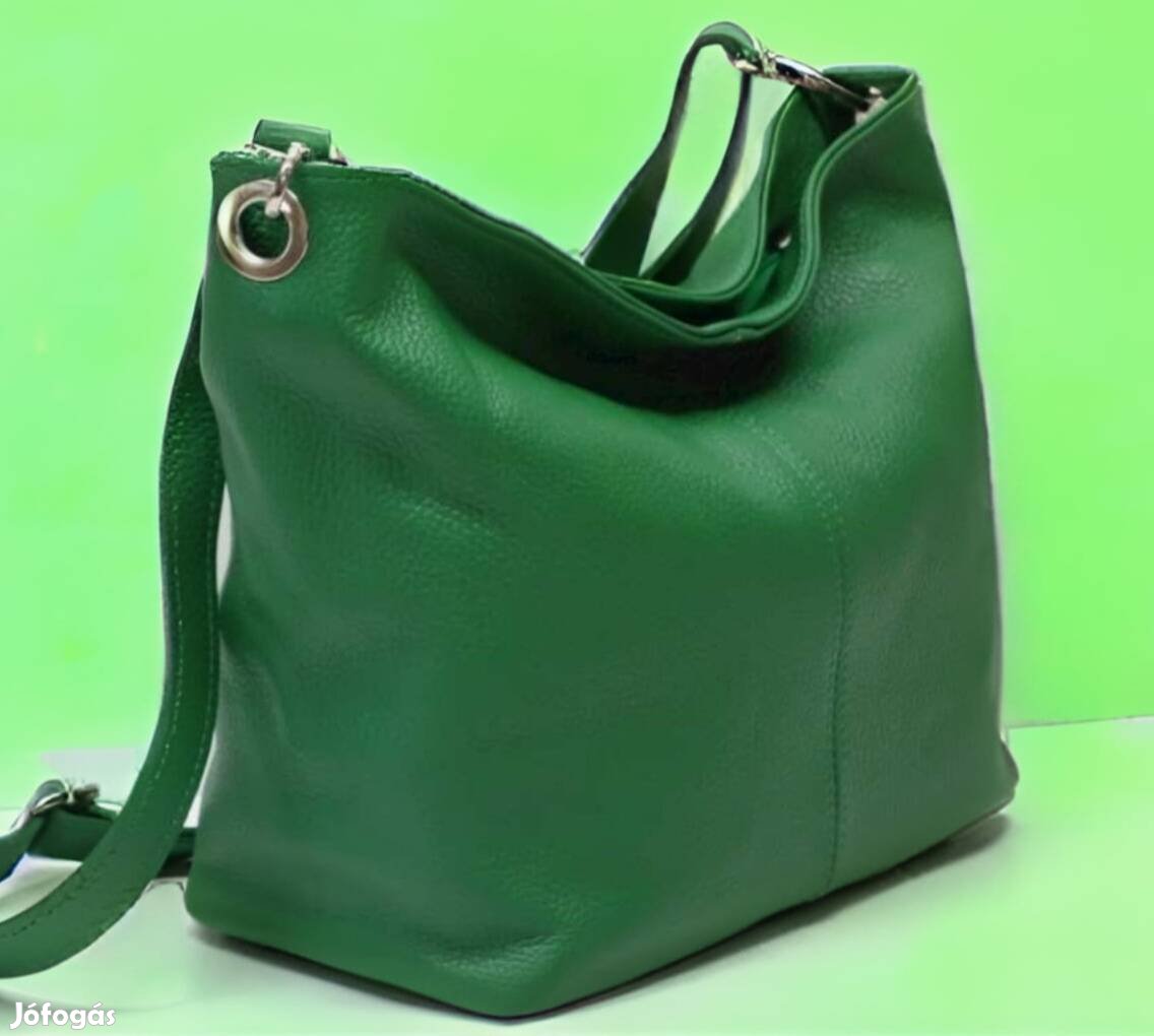 Zöld bőr női taska