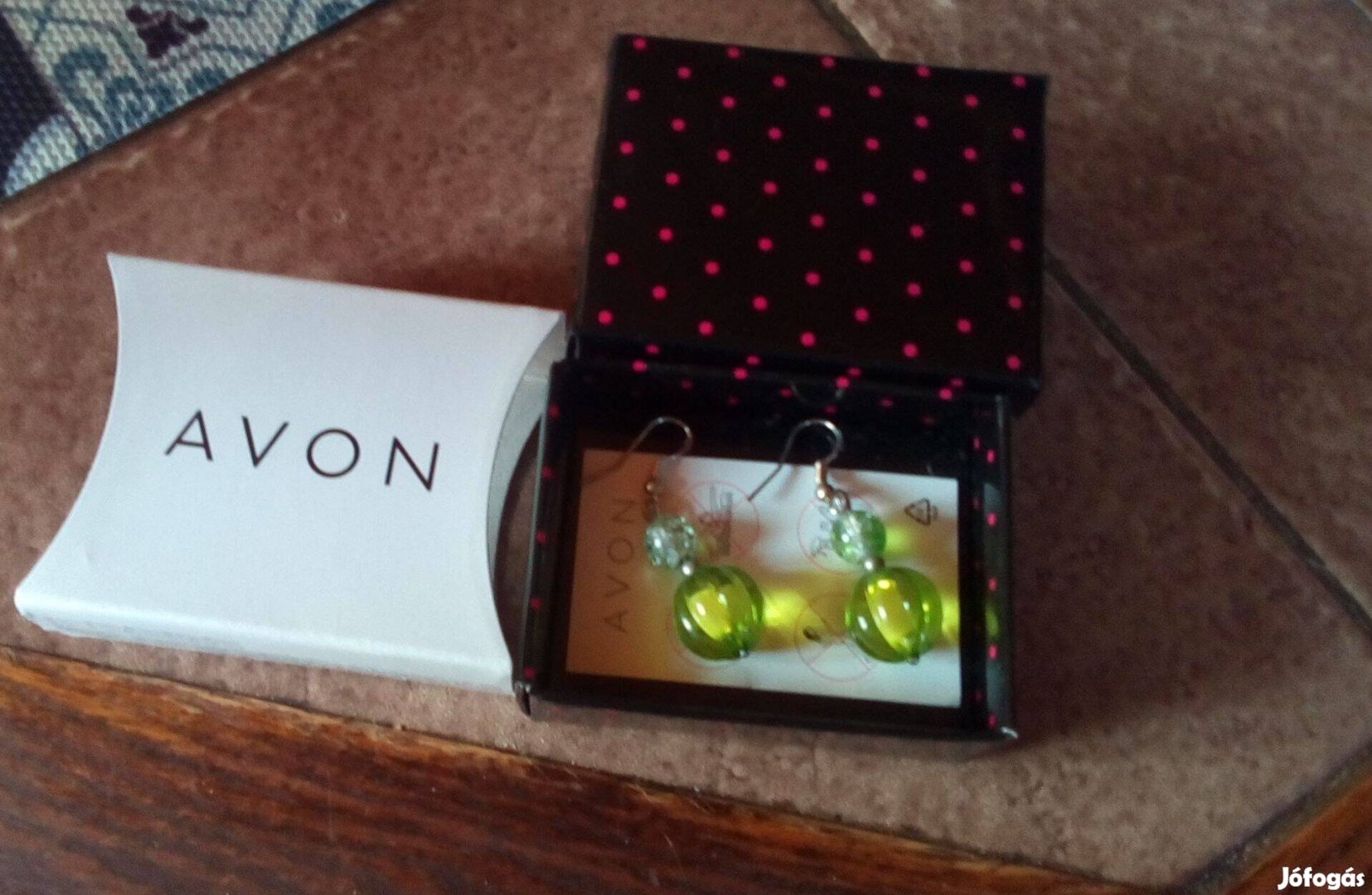 Zöld elegáns fülbevaló 5 cm hosszú - Új