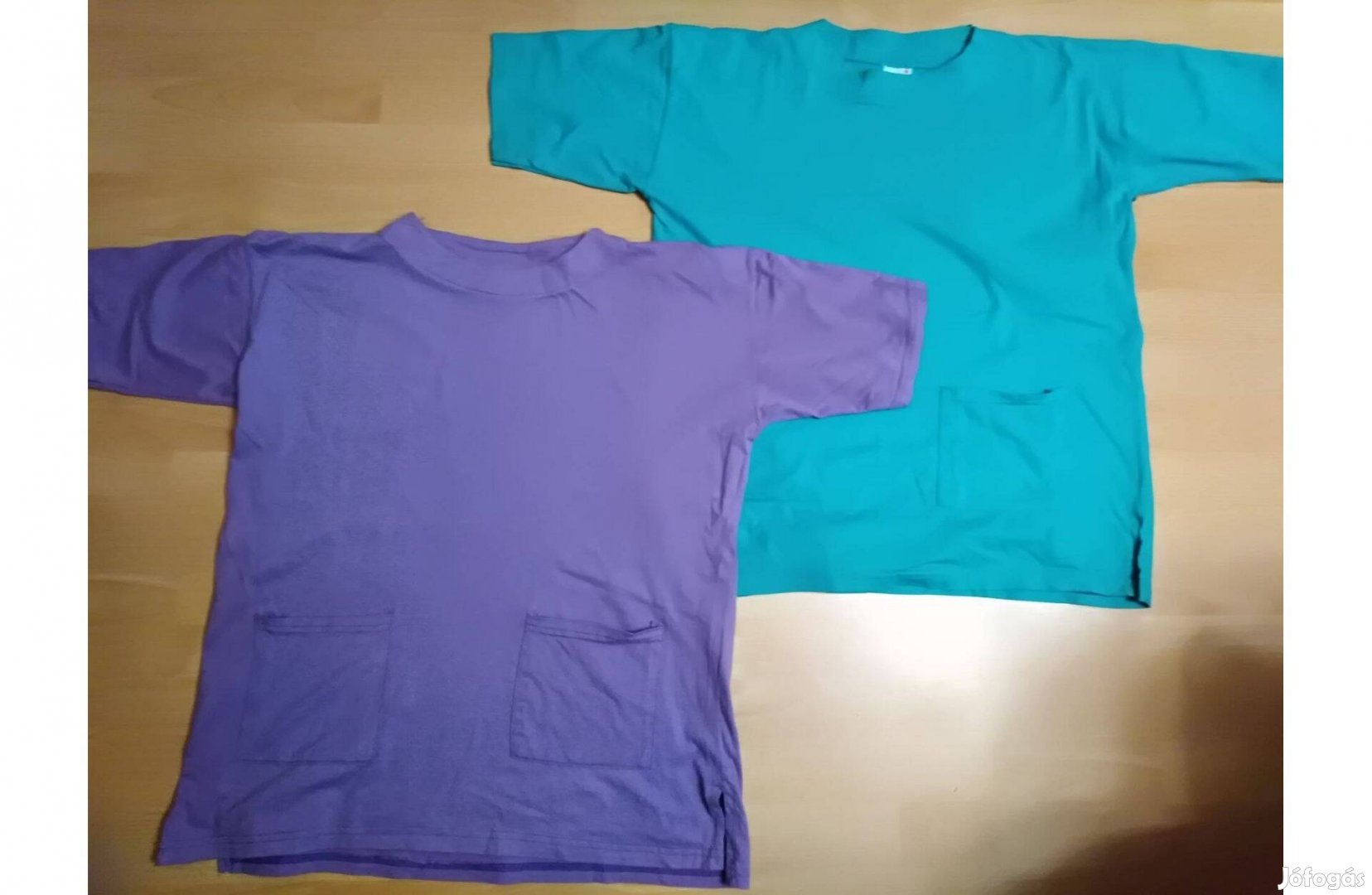 Zöld és lila pamut póló XL méret