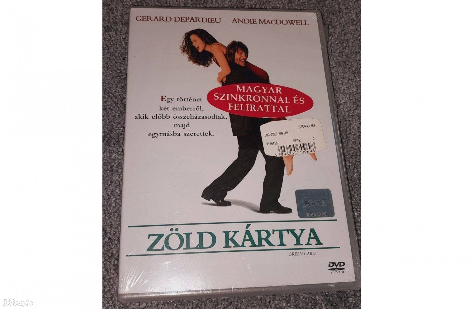 Zöld kártya DVD (1990) Új, Fóliás szinkronizált (Gérard Depardieu, And