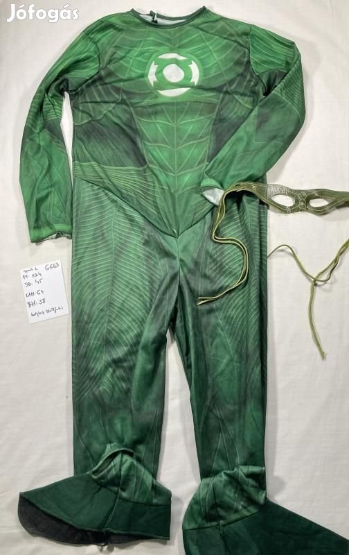 Zöld lámpás jelmez, szuperhős jelmez G663