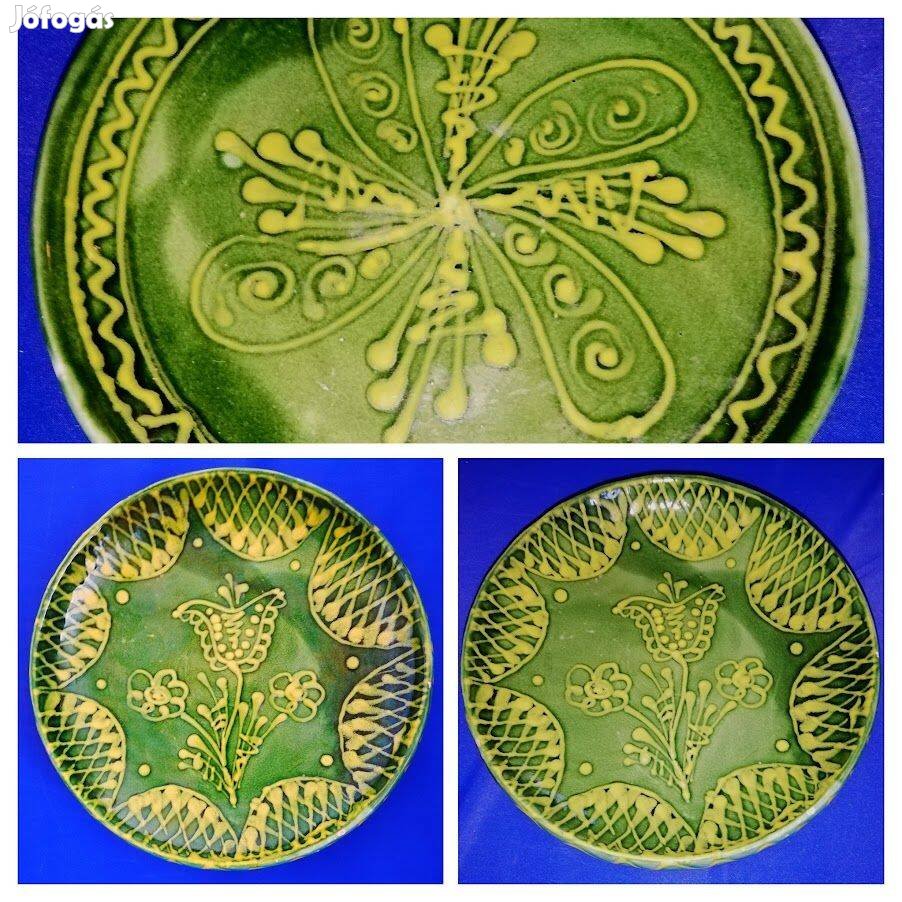 Zöld mázas tányérok