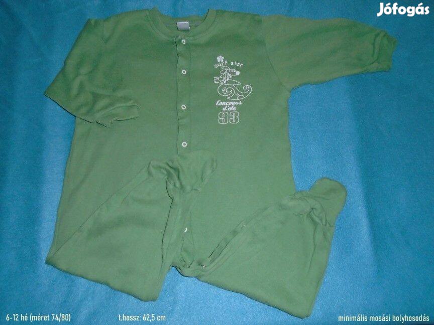 Zöld mintás rugdalózó 6-12 hó (méret 74 / 80)