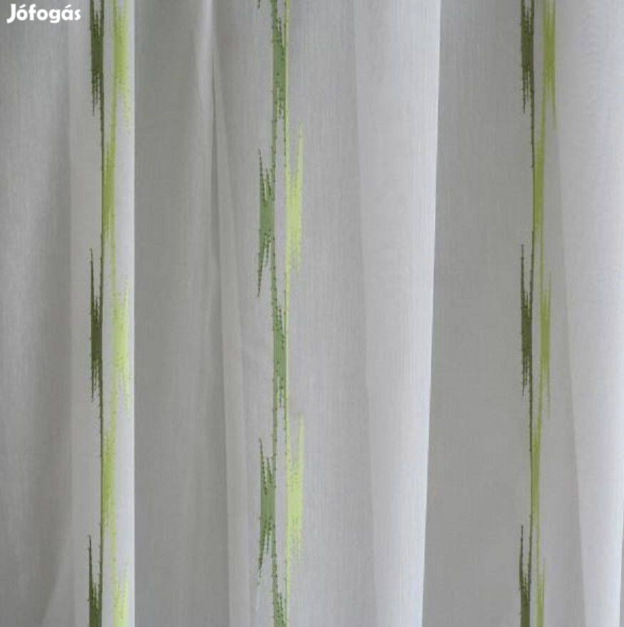 Zöld nyírt mintás új függöny Ólomzsinórral 8m x 175 cm