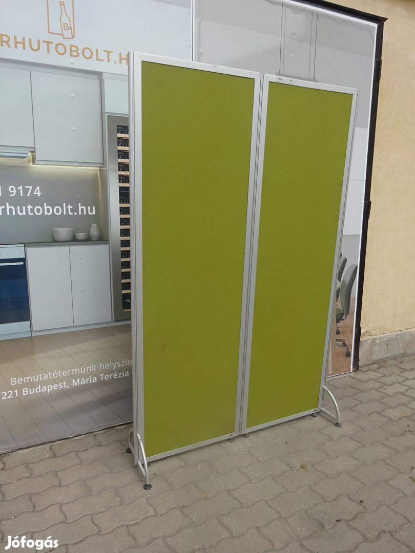Zöld színű álló paraván, térelválasztó,Steelcase - használt irodabútor