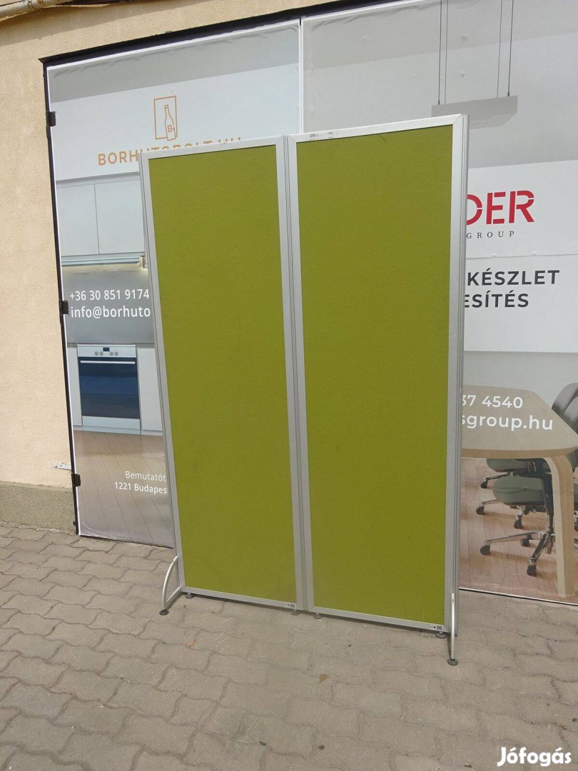 Zöld színű álló paraván, térelválasztó, Steelcase - használt