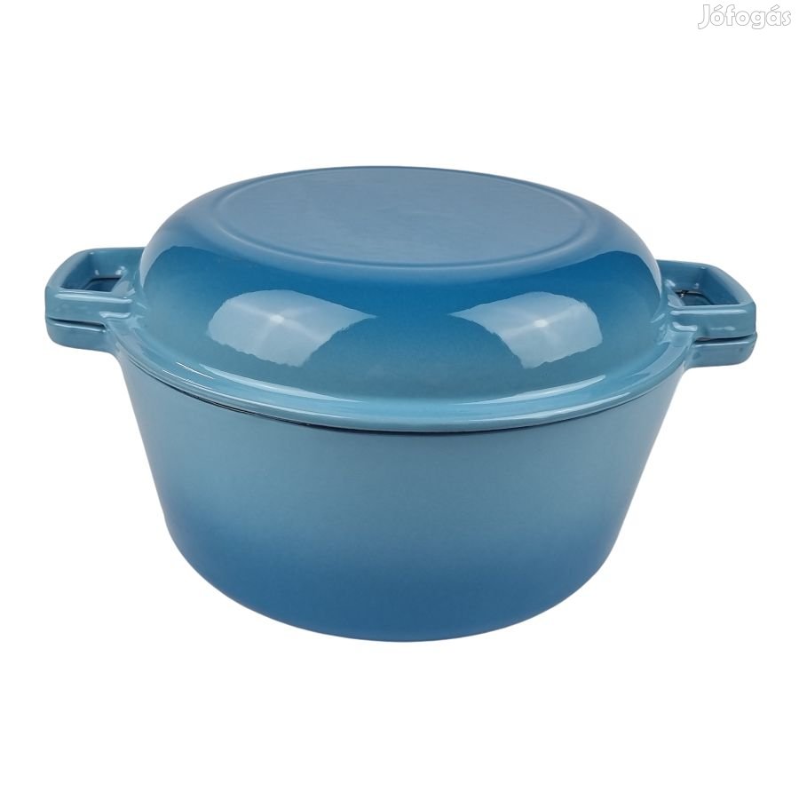 Zománcozott kétrészes öntöttvas lábas 26cm, világoskék