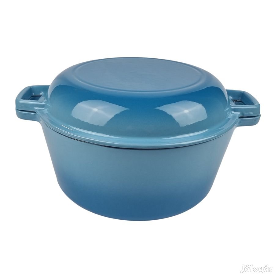 Zománcozott kétrészes öntöttvas lábas 26cm, világoskék