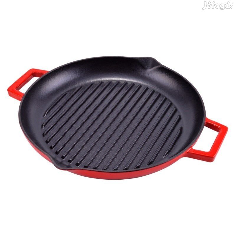 Zománcozott öntöttvas grill serpenyő 31 cm-es szeletsütő