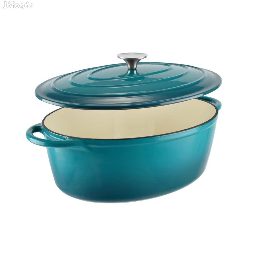 Zománcozott öntöttvas kacsasütő 34cm, türkizkék