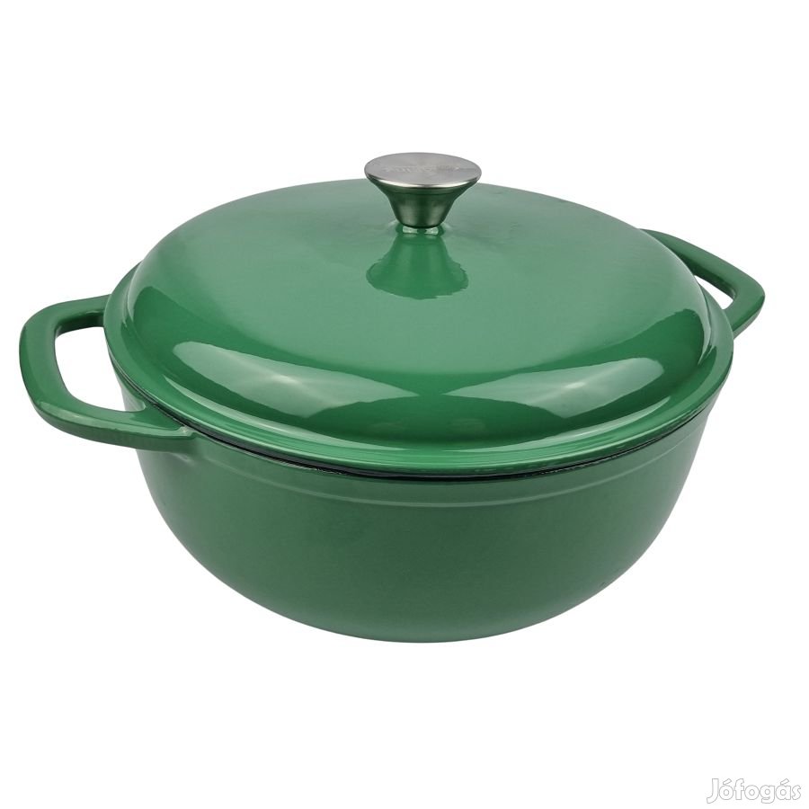 Zománcozott öntöttvas lábas 28cm smaragdzöld