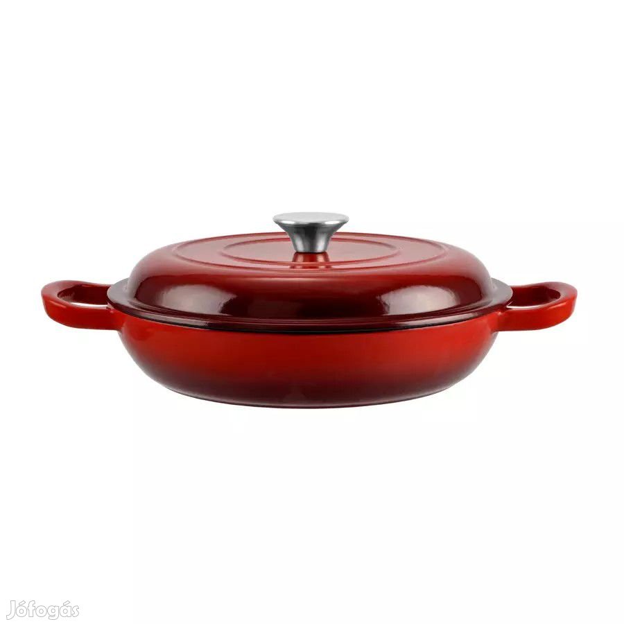 Zománcozott öntöttvas szeletsütő 27cm piros