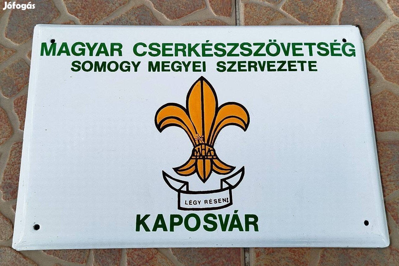 Zománctábla.Magyar Cserkészszövetség S. M. Sz. Kaposvár