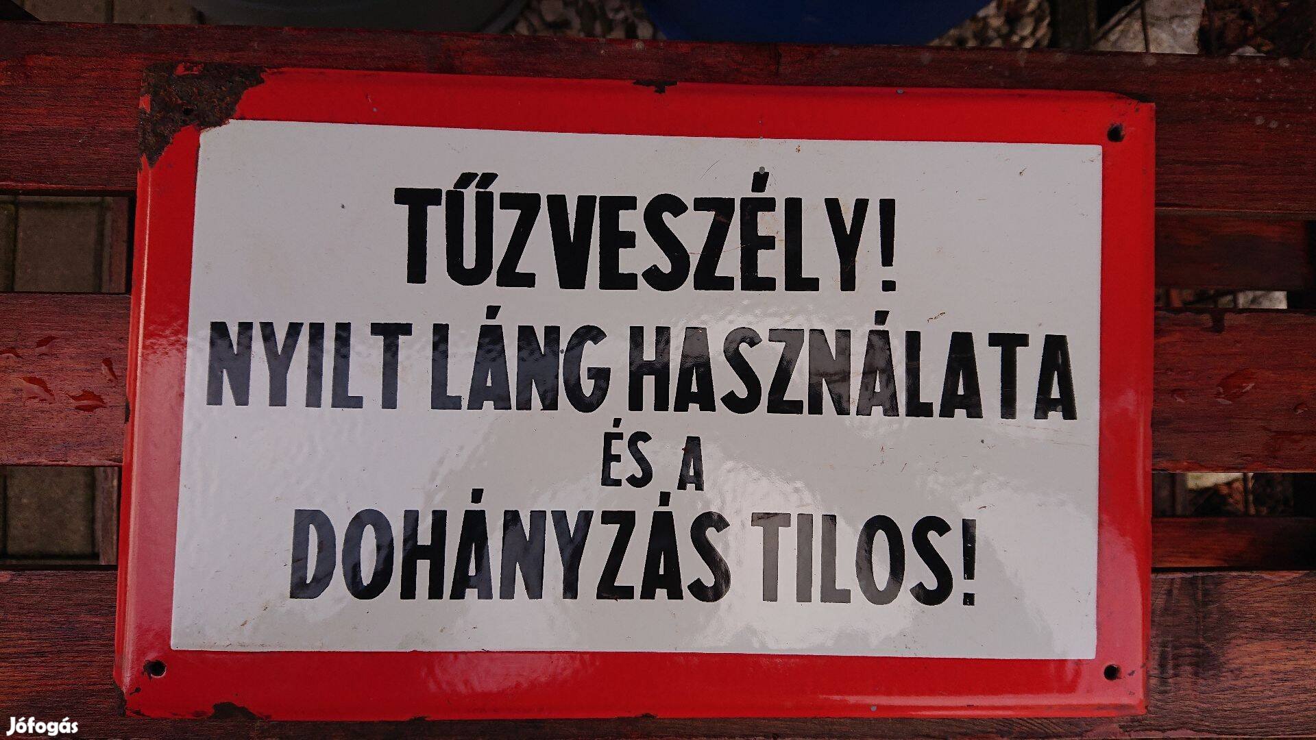 Zománctábla - Tűzveszély!