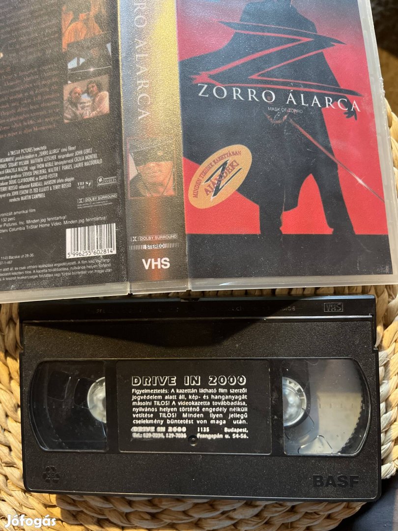 Zorro álarca vhs kazetta