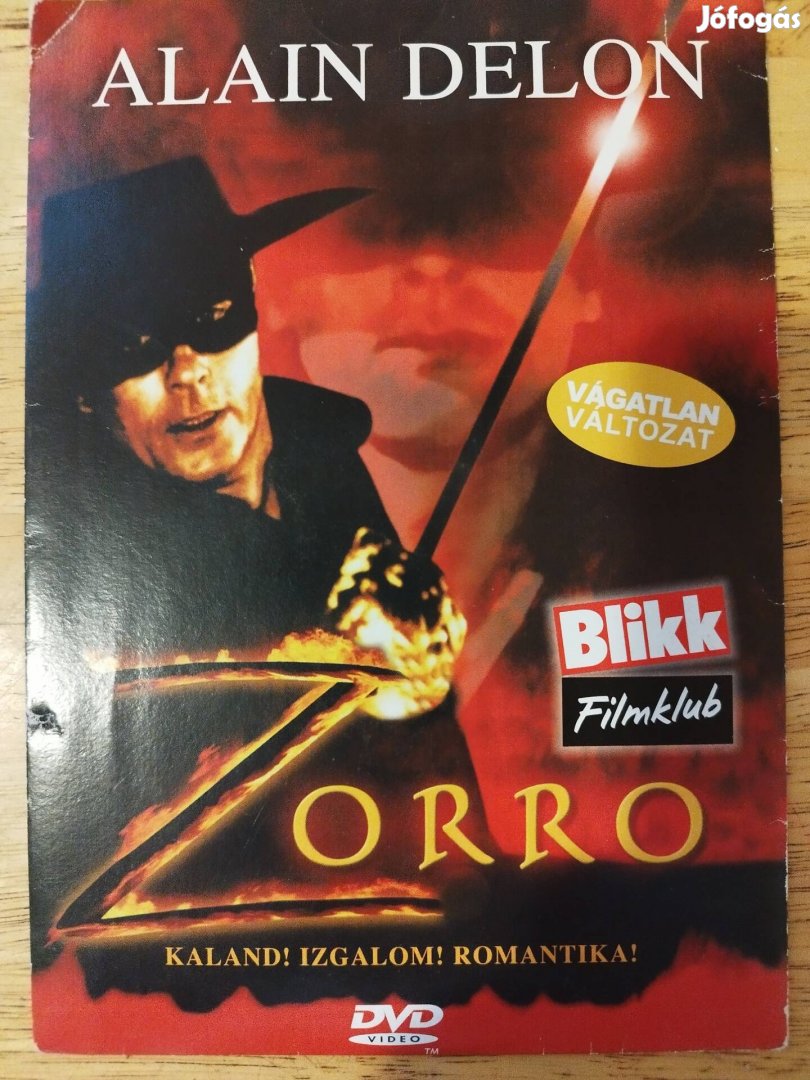 Zorro papírtokos dvd Alain Delon