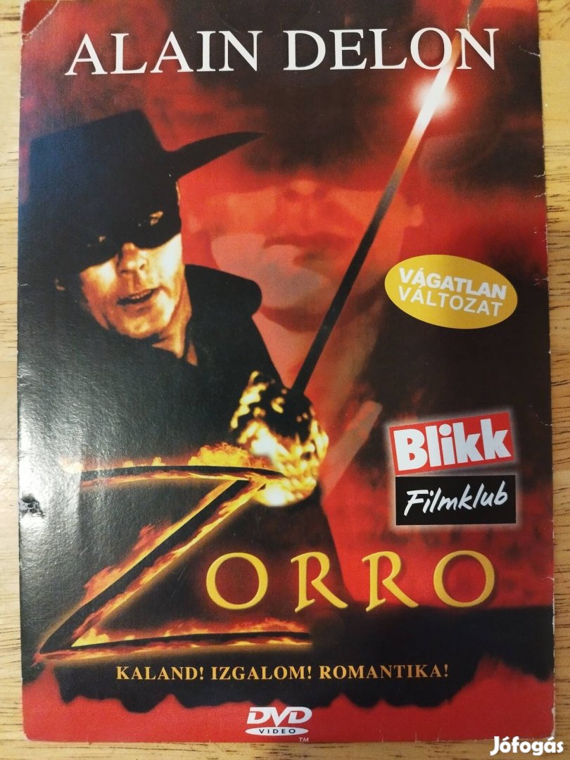 Zorro papírtokos újszerű dvd Alain Delon