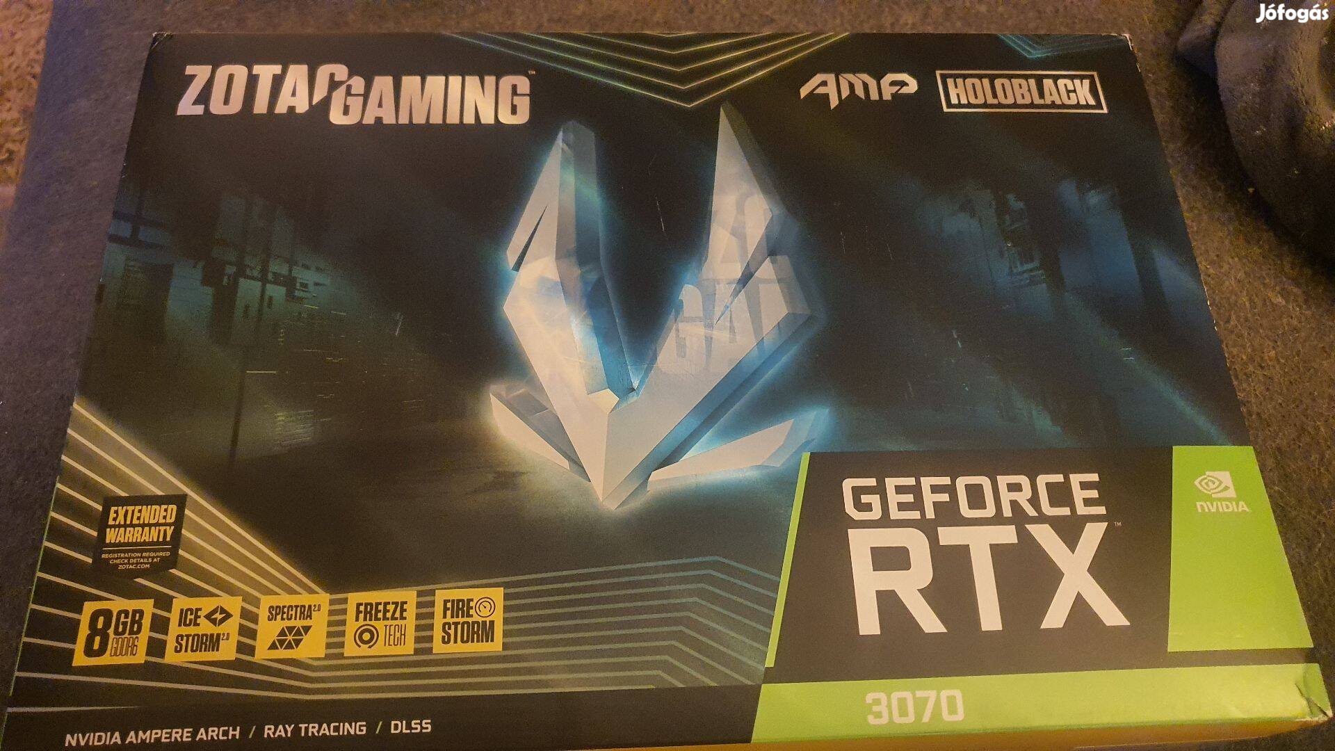 Zotac Geforce Amp Rtx 3070 8GB OC Gddr6 256bit LED Dobozos Videokártya