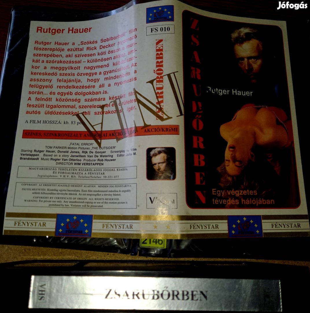 Zsarubőrben - krimi vhs - Rutger Hauer