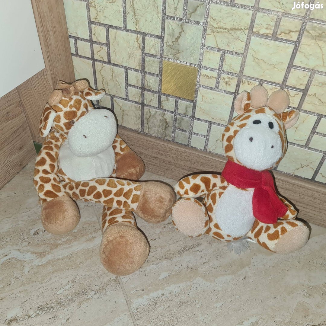 Zsiráf plüss 2db 30cm babzsák új + 19cm újszerű