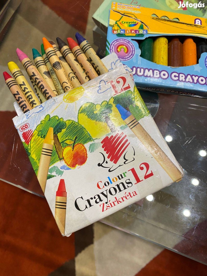 Zsírkréta csomag: Crayola 8 db színes tömzsi / ICO Süni Crayons 36 db