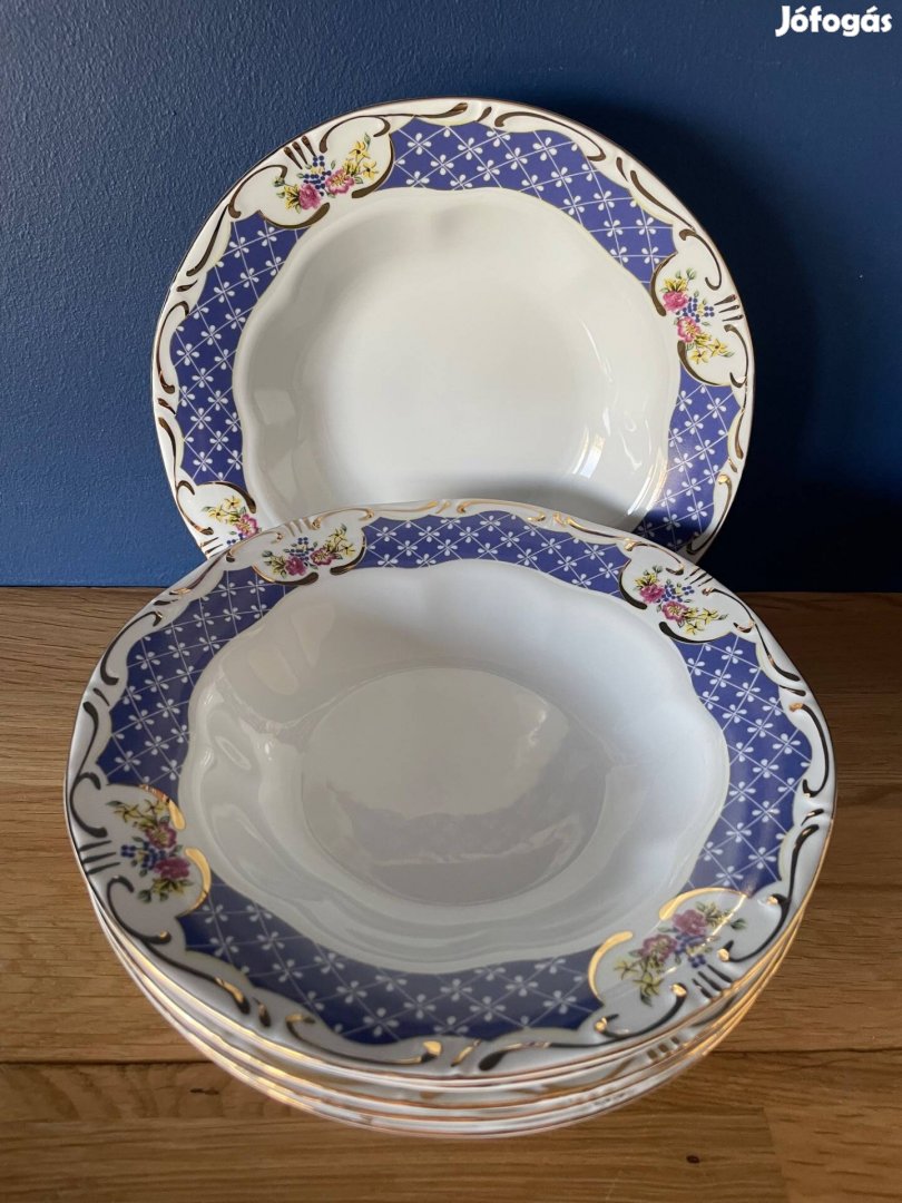 Zsolnay Marie Antoinette, új, 6 db mélytányér