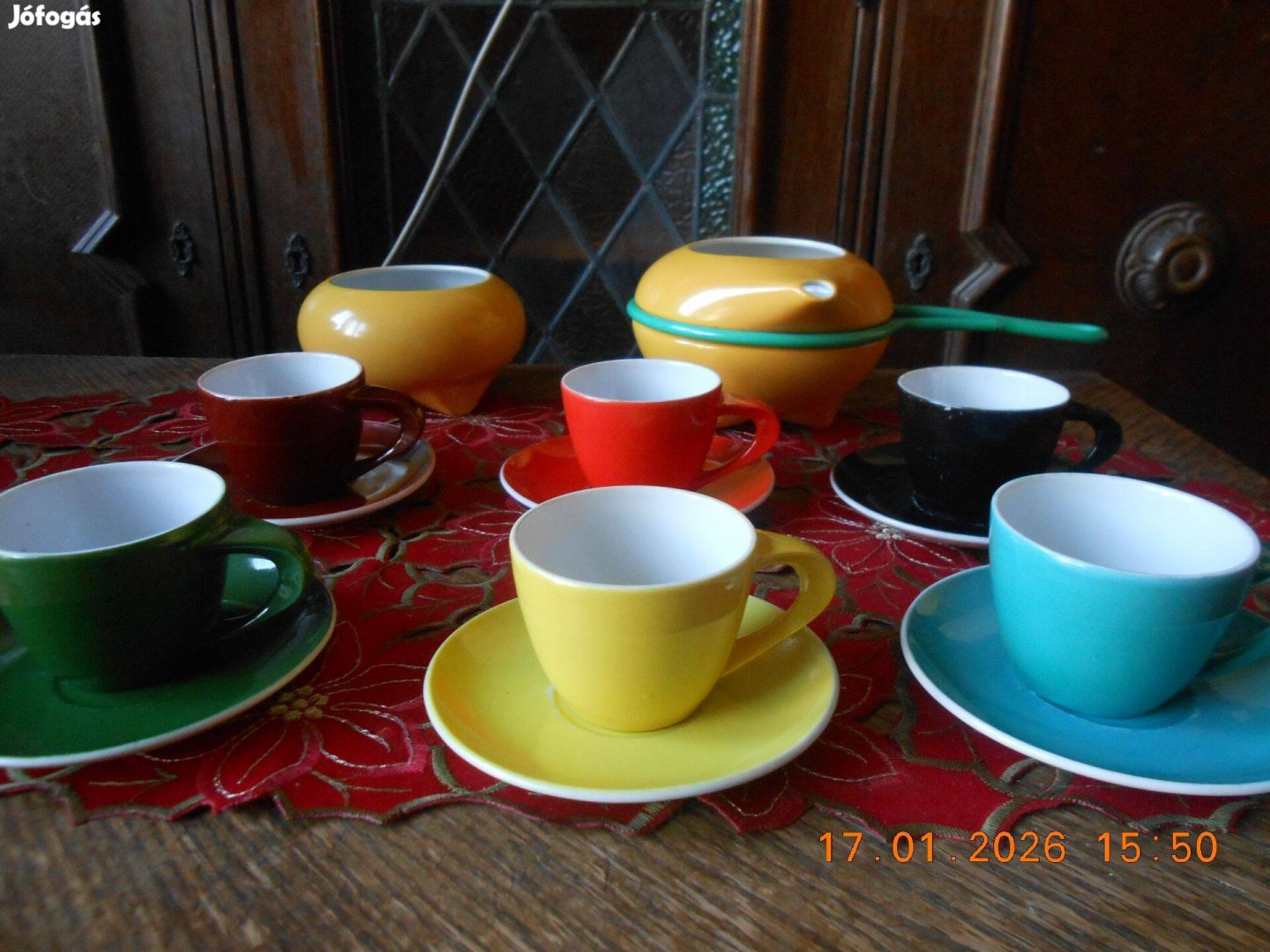 Zsolnay Várdeák kávéskészlet, ritka festéssel, extrém ritka