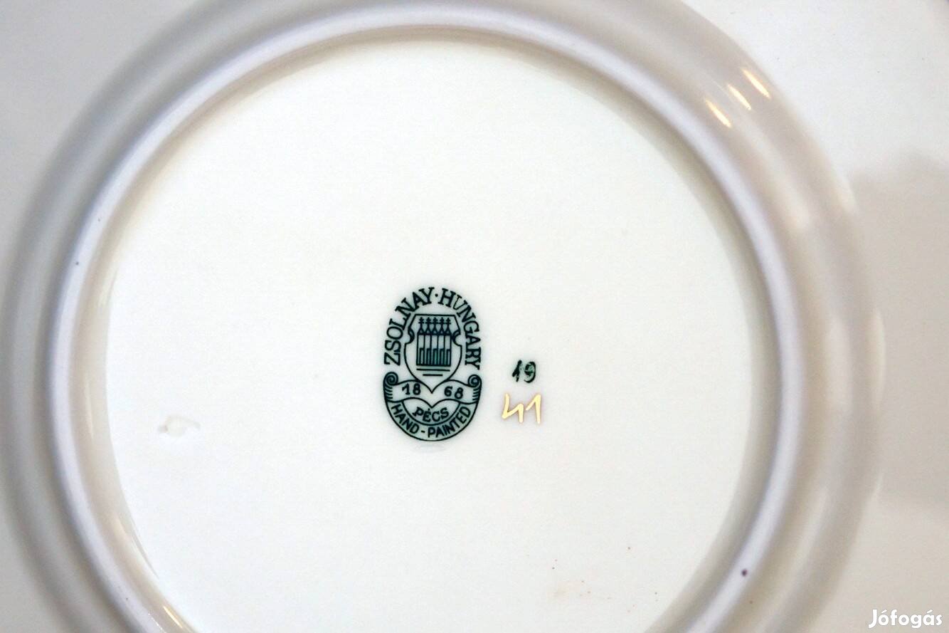 Zsolnay búzavirágmintás kávés és süteményes készlet