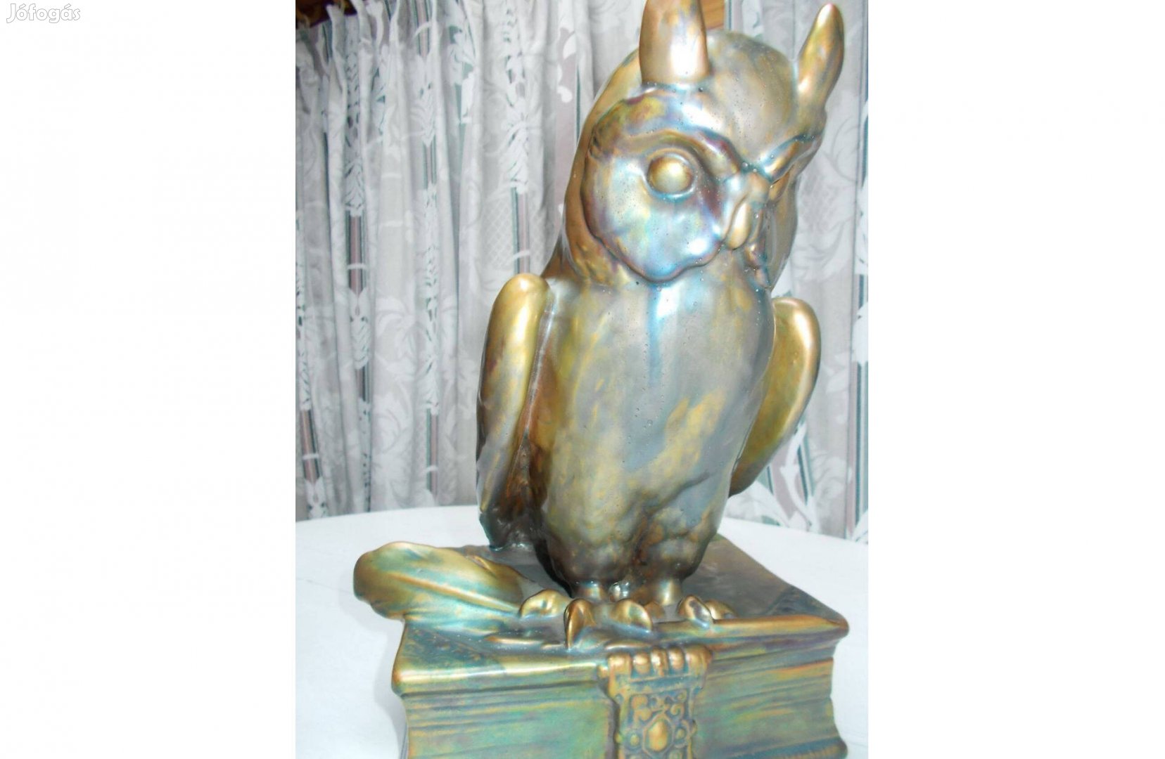 Zsolnay eozin bagoly antik