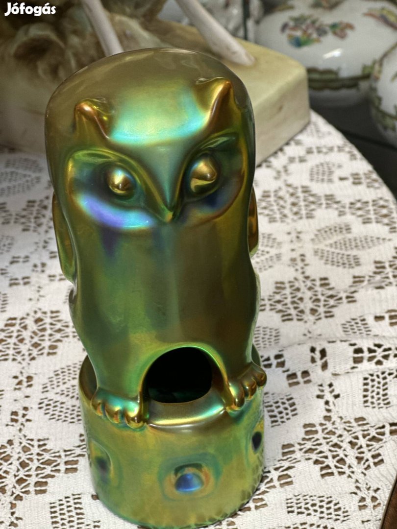 Zsolnay eozin mázas bagoly