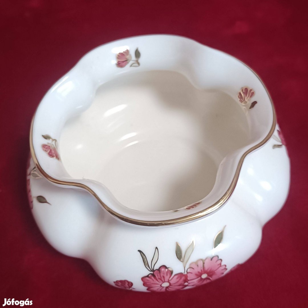 Zsolnay kézzel festett gerezdes kaspó 2000 Hibátlan, 13x7,5