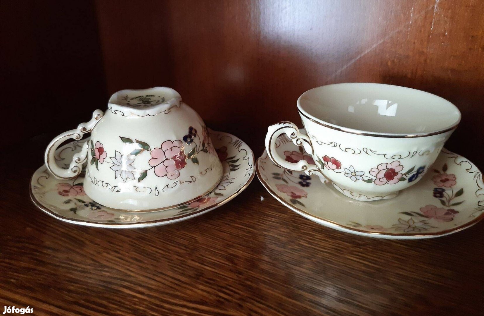 Zsolnay kézzel festett kávés csésze pár eladó Pécsen