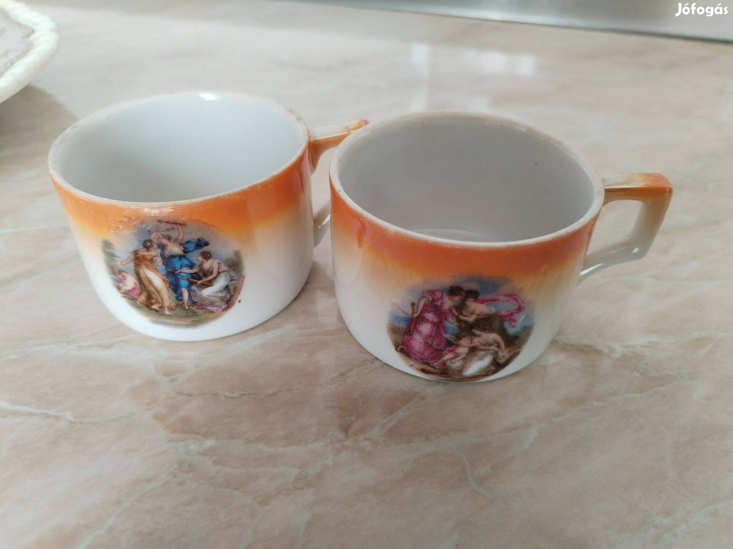 Zsolnay kispohár 2 db Régi jelzett db-ok