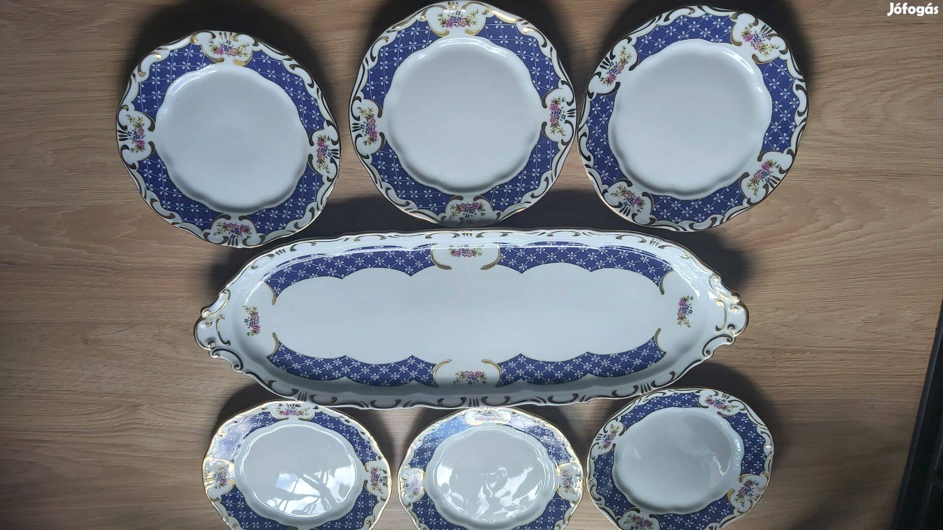 Zsolnay marie antoinette süteményes porcelán készlet - hibátlan