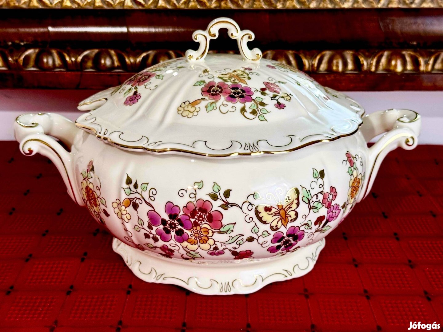 Zsolnay pillangó mintás keveses tál