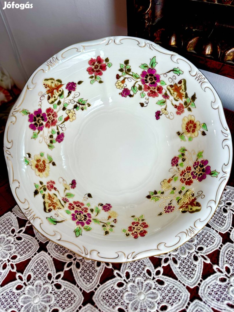 Zsolnay pillangó mintás köretes tál