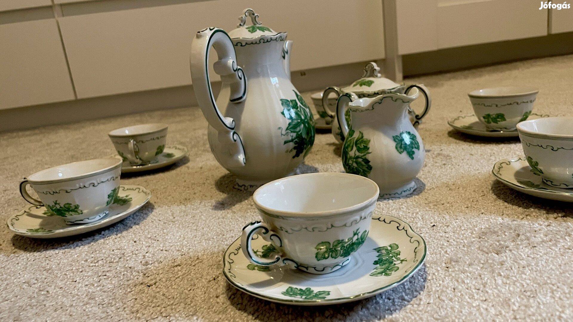 Zsolnay porcelán 9 darabos kávés készlet