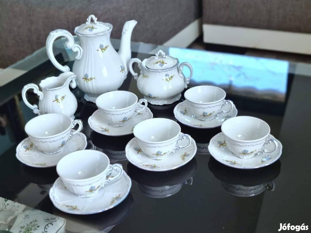 Zsolnay porcelán 9 részes mokkás-kávés készlet
