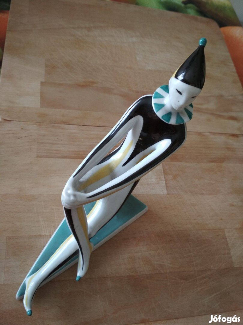 Zsolnay porcelán Harlekin bohóc Art Deco figura eladó!
