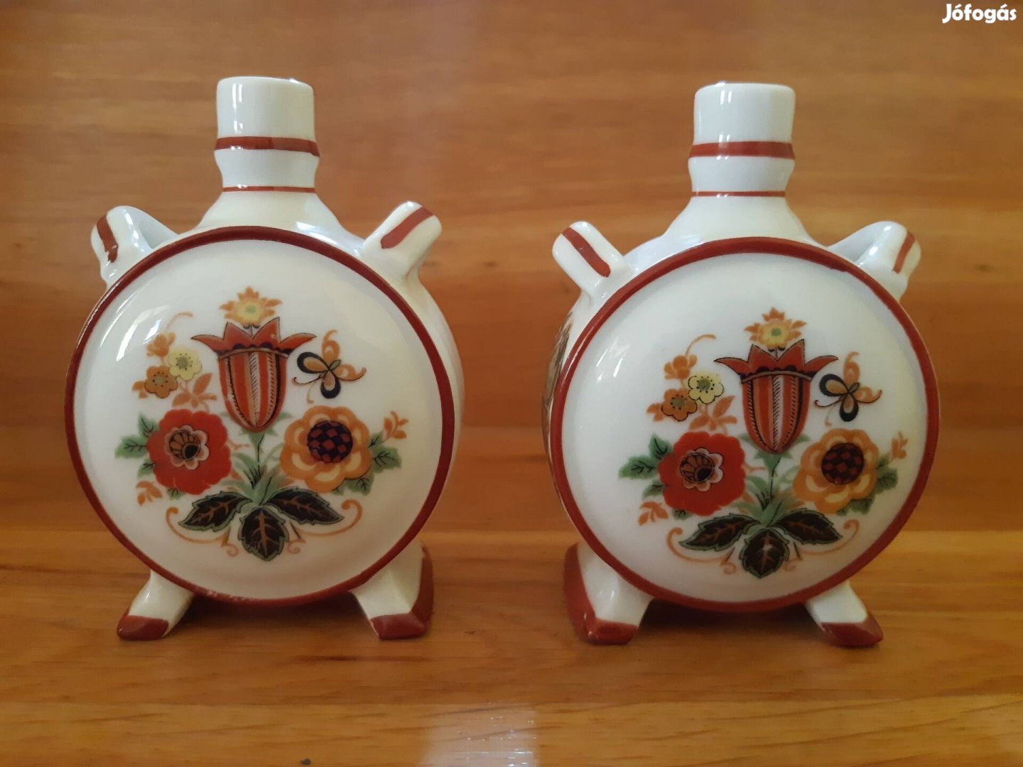 Zsolnay porcelán kulacs 2db egyedi flaska butykos régi retro